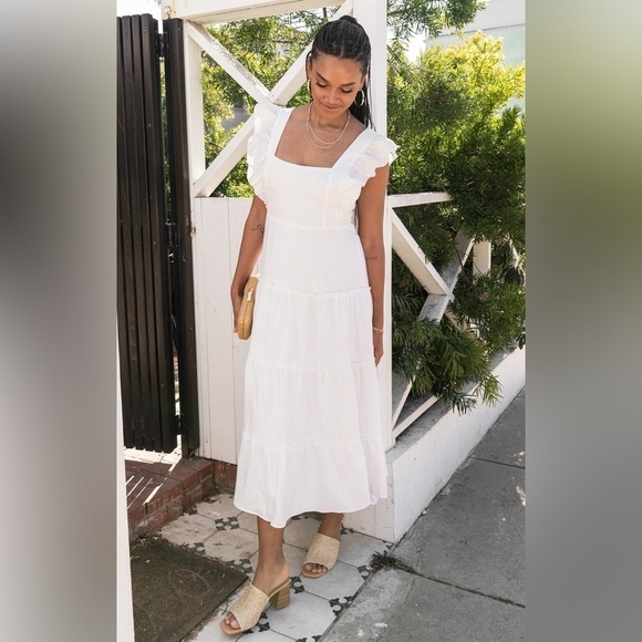 NWT Show me your Mumu Lovely Midi Dress in white Size small - Picture 1 of 14